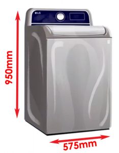 Average washing deals machine size