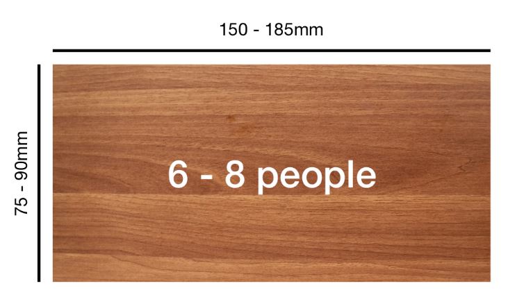 Average length of online 6 person dining table